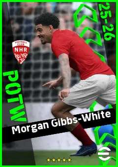 Morgan Gibbs-White eFootball 2026 player card, 94 OVR AMF
