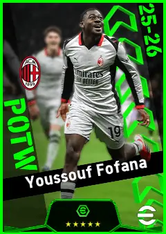 Youssouf Fofana eFootball 2026 player card, 94 OVR CMF
