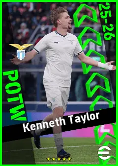 Kenneth Taylor eFootball 2026 player card, 92 OVR CMF