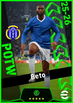 Beto eFootball 2026 player card, 92 OVR CF