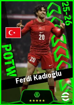 Ferdi Kadıoğlu eFootball 2026 player card, 93 OVR LB