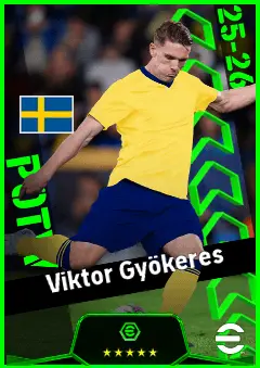 Viktor Gyökeres eFootball 2026 player card, 95 OVR CF