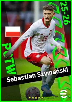 Sebastian Szymański eFootball 2026 player card, 92 OVR CMF