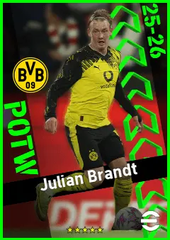 Julian Brandt eFootball 2026 player card, 93 OVR AMF