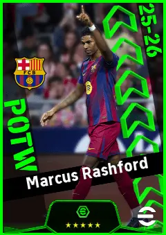 Marcus Rashford eFootball 2026 player card, 94 OVR LWF