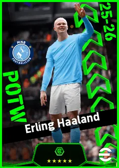 Erling Haaland eFootball 2026 player card, 97 OVR CF