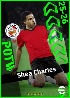 Shea Charles eFootball 2026 player card, 92 OVR CMF