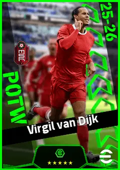 Virgil van Dijk eFootball 2026 player card, 96 OVR CB