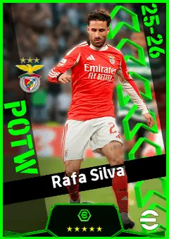 Rafa Silva eFootball 2026 player card, 93 OVR LMF