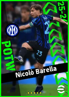 Nicolò Barella eFootball 2026 player card, 96 OVR CMF