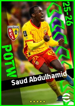 Saud Abdulhamid eFootball 2026 player card, 92 OVR RB