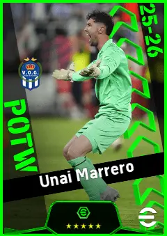 Unai Marrero eFootball 2026 player card, 92 OVR GK