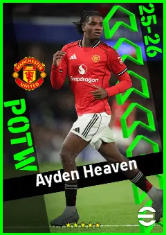 Ayden Heaven eFootball 2026 player card, 92 OVR CB