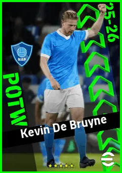 Kevin De Bruyne eFootball 2026 player card, 96 OVR AMF