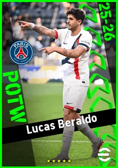 Lucas Beraldo eFootball 2026 player card, 94 OVR DMF