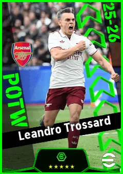 Leandro Trossard eFootball 2026 player card, 94 OVR LMF