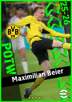 Maximilian Beier eFootball 2026 player card, 93 OVR LMF