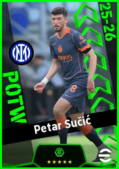 Petar Sučić eFootball 2026 player card, 93 OVR DMF