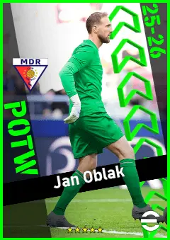 Jan Oblak eFootball 2026 player card, 95 OVR GK