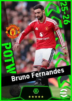 Bruno Fernandes eFootball 2026 player card, 95 OVR AMF