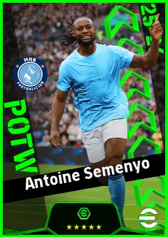 Antoine Semenyo eFootball 2026 player card, 95 OVR RWF