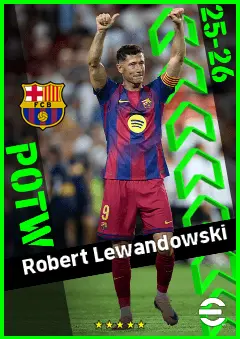 Robert Lewandowski eFootball 2026 player card, 96 OVR CF