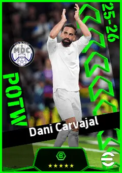 Dani Carvajal eFootball 2026 player card, 93 OVR RB