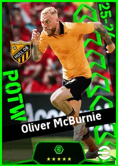 Oliver McBurnie eFootball 2026 player card, 92 OVR CF