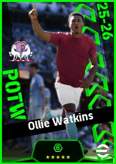 Ollie Watkins eFootball 2026 player card, 94 OVR CF
