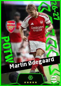 Martin Ødegaard eFootball 2026 player card, 96 OVR AMF