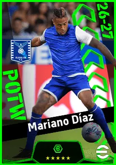 Mariano Díaz eFootball 2026 player card, 92 OVR CF