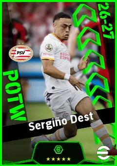 Sergiño Dest eFootball 2026 player card, 93 OVR RB