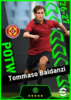 Tommaso Baldanzi eFootball 2026 player card, 92 OVR CMF