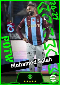 Mohamed Salah eFootball 2026 player card, 95 OVR SS