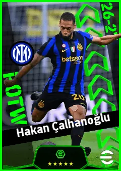 Hakan Çalhanoğlu eFootball 2026 player card, 94 OVR DMF