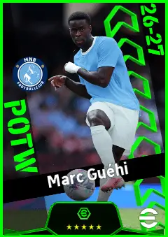 Marc Guéhi eFootball 2026 player card, 95 OVR DMF