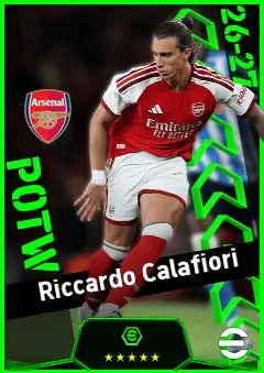 Riccardo Calafiori eFootball 2026 player card, 96 OVR LB