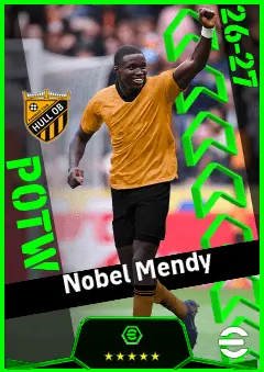 Nobel Mendy eFootball 2026 player card, 93 OVR CB