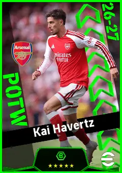 Kai Havertz eFootball 2026 player card, 95 OVR CF