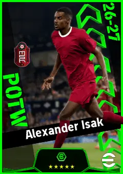 Alexander Isak eFootball 2026 player card, 95 OVR CF