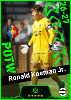 Ronald Koeman Jr. eFootball 2026 player card, 92 OVR GK