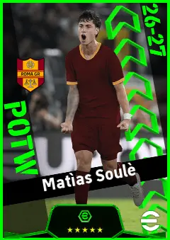 Matìas Soulè eFootball 2026 player card, 94 OVR AMF