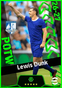 Lewis Dunk eFootball 2026 player card, 94 OVR CB