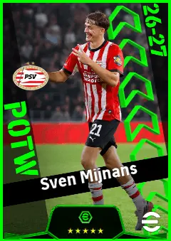 Sven Mijnans eFootball 2026 player card, 93 OVR CF