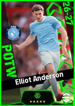 Elliot Anderson eFootball 2026 player card, 95 OVR DMF