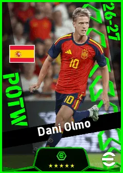 Dani Olmo eFootball 2026 player card, 94 OVR AMF