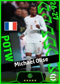 Michael Olise eFootball 2026 player card, 96 OVR RWF