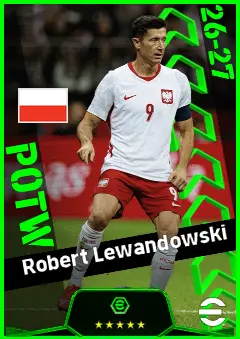 Robert Lewandowski eFootball 2026 player card, 95 OVR CF