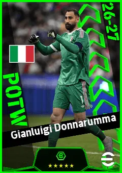 Gianluigi Donnarumma eFootball 2026 player card, 96 OVR GK