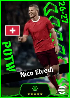 Nico Elvedi eFootball 2026 player card, 93 OVR CB